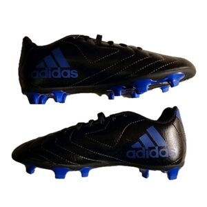 NEW NWOB Adidas Goletto VII FG Unisex Soccer Cleats Youth Size 2 Black & Blue